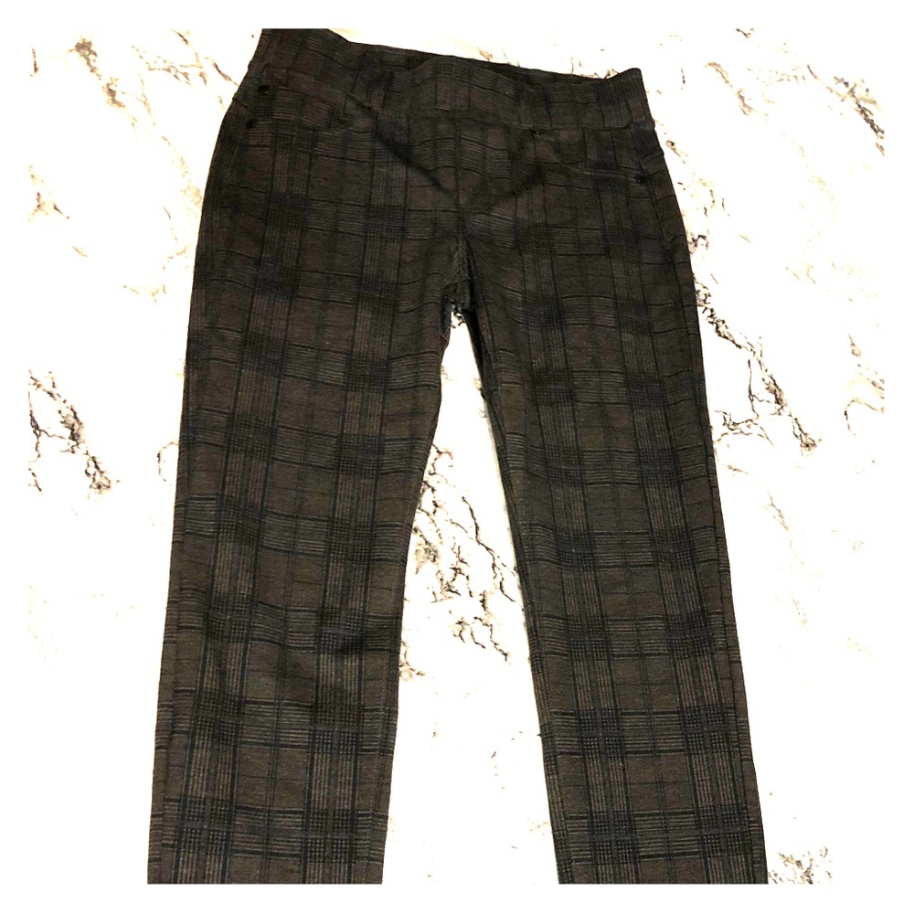 Teal and Gray Plaid Liverpool Dress Pants Size 6